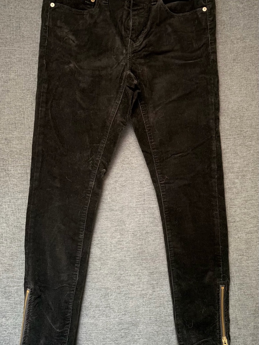 Ralph Lauren Rugby Black Women's Corduroy Ankle Zip Pants
